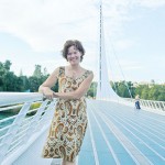 Pamela Newman at the Sundial Bridge in Redding Pamela Newman at the Sundial Bridge in Redding