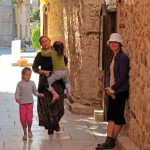 Pamela learning about family life on a recent trip to Turkey.