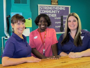 The Oroville YMCA staff work hard as a team to benefit area children. From left to right: Celeste Silva, service area director, Cayndis (Cat) Adams, aquatics coordinator, and Jackie Glover, program coordinator.
