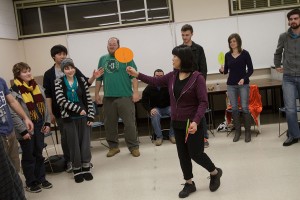 Professor Hiroko Mori teaches a Bon Odori dance to Shasta College students. Photos by Tracey Hedge, Firefly Mobile Studios, firefly2u.com