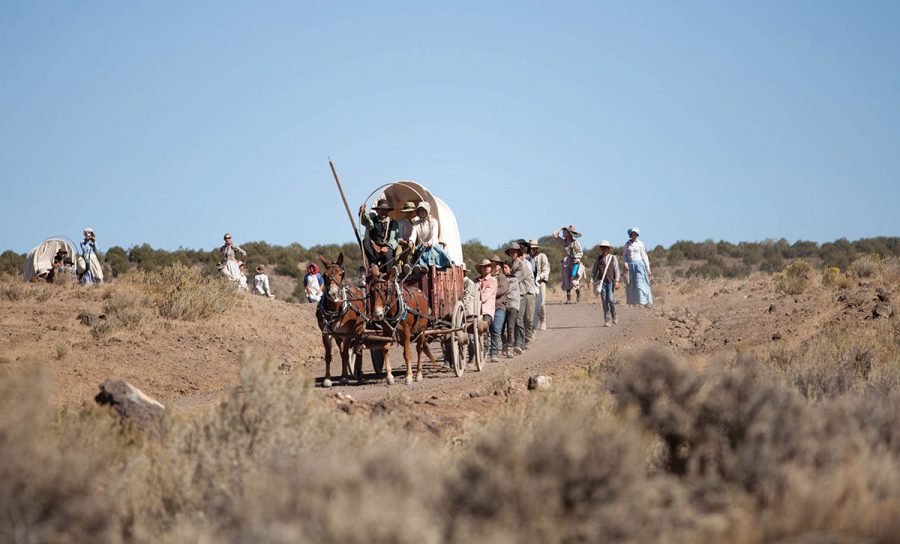 a group explores Life in a Covered Wagon