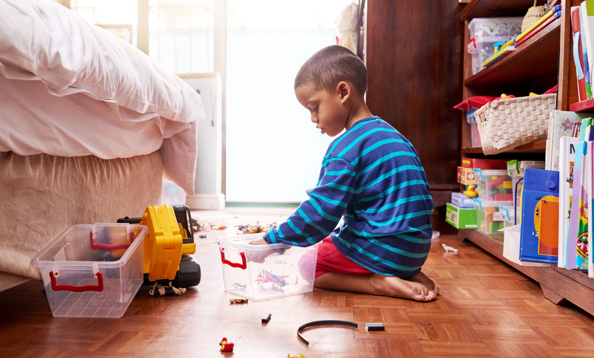 Kids Picking Up Toys