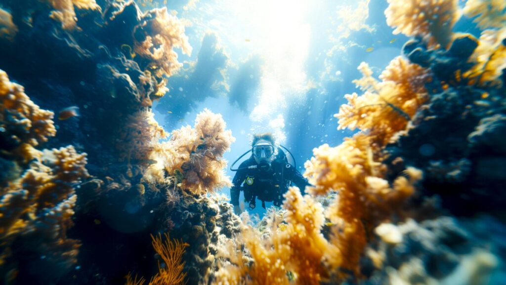 diver-sea-surrounded-by-archeological-building-ruins