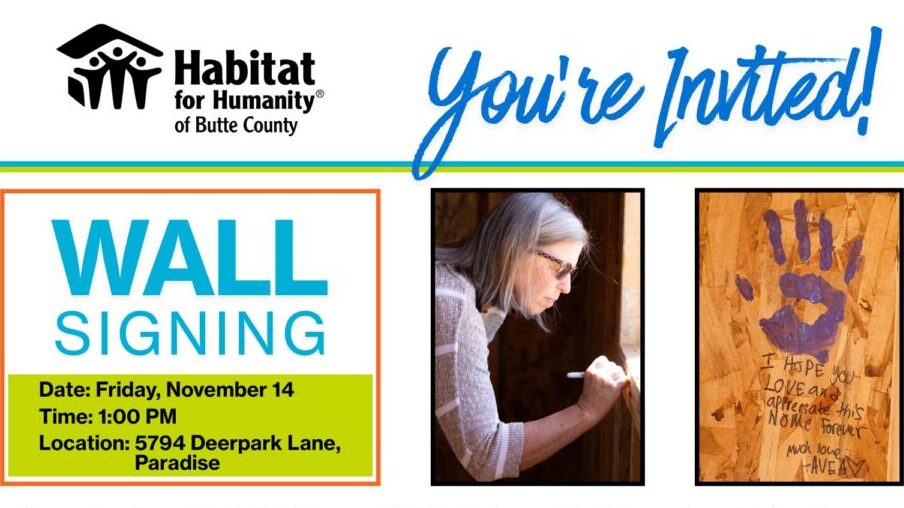 Wall Signing – for a new Habitat for Humanity of Butte County Home