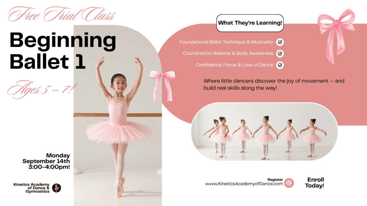 Beginning Ballet 1 for ages 5, FREE Class