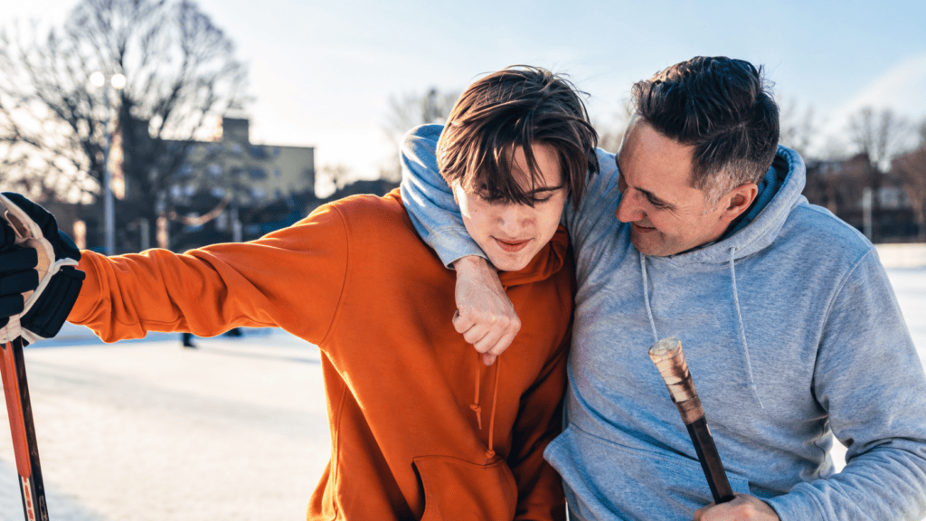 Father and teen son