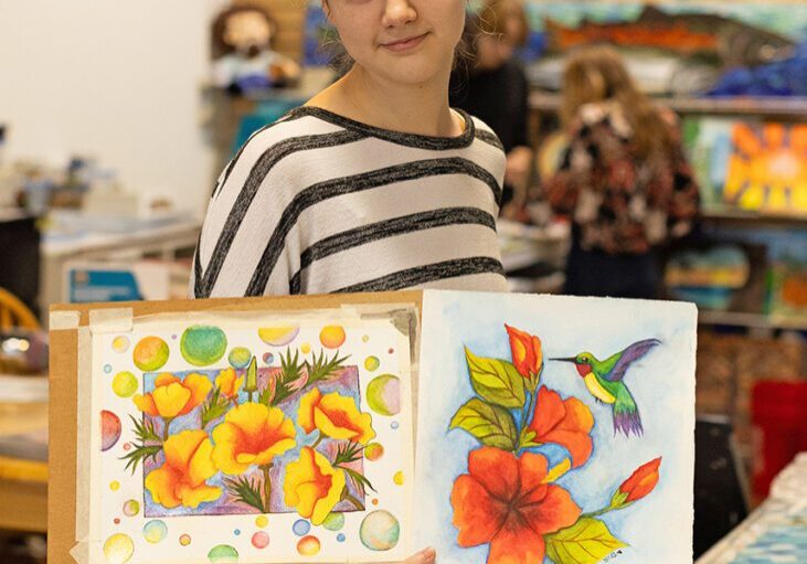 Kiley finds Brushstrokes Studio and Gallery in Oroville the perfect place to get creative.  