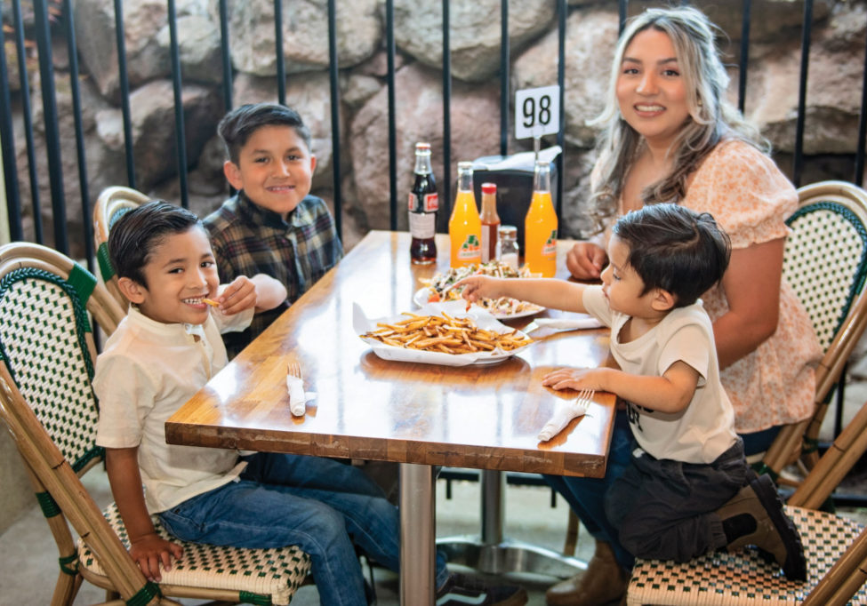 Norma Granados and her three sons, Zayn, 8; Isaiah, 4; and Noah, 2, look forward to special meals at Sol Mexican Grill, their favorite family friendly restaurant. Photo by Amber Thompson.