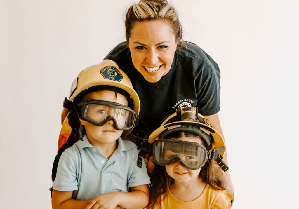Wendy Dickens, MSW, is Executive Director of First 5 Shasta and a volunteer firefighter. She believes in the importance of starting fire prevention awareness early, and teaching young children the basics.
