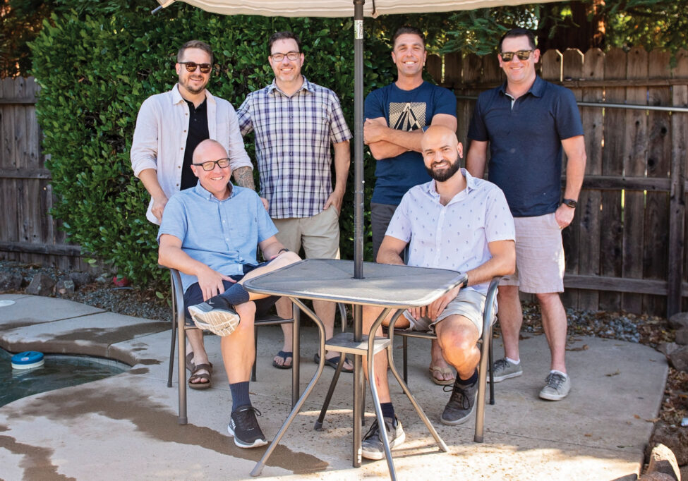 The men of Junto have formed a close-knit group that challenges and supports each individual.

Standing, left to right: Matthew Heath, Grant Sautner, Samuel Hess and Philip Bedford. Seated, left to right: Dustin Holley and Karim Lofty.