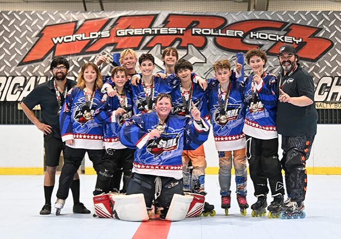 Shasta Roller Hockey League players and coaches always have a blast, whether playing in their home rink or traveling to away games.
