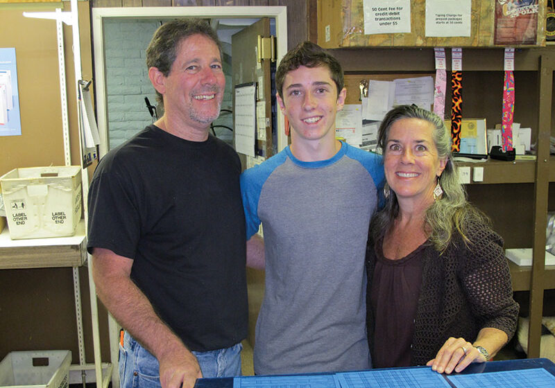 Erin Friedman with her son Joe and her husband Craig.